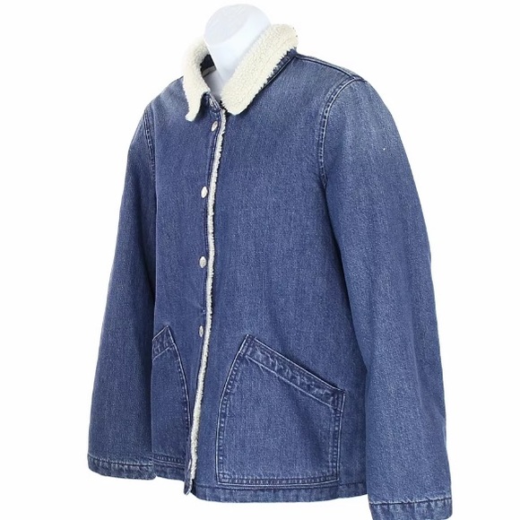 J Crew Denim Sherpa Lined Swing Jacket NEW - Picture 4 of 7
